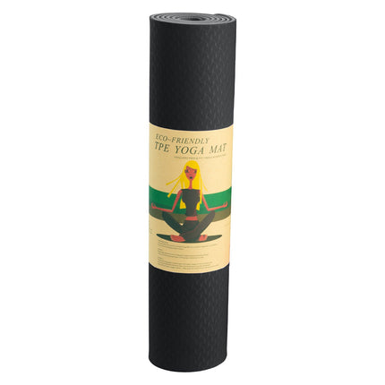 Powertrain Eco-friendly Dual Layer 6mm Yoga Mat | Midnight | Non-slip Surface And Carry Strap For Ultimate Comfort And Portability 6
