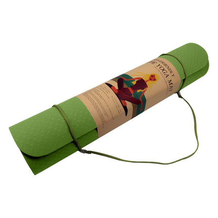 Powertrain Dual Layer 6mm Yoga Mat | Olive | Non-slip Surface And Carry Strap For Ultimate Comfort And Portability 5