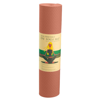 Powertrain Dual Layer 6mm Yoga Mat | Peach | Non-slip Surface And Carry Strap For Ultimate Comfort And Portability 6