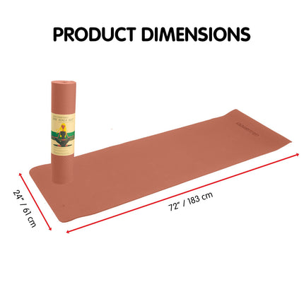 Powertrain Dual Layer 6mm Yoga Mat | Peach | Non-slip Surface And Carry Strap For Ultimate Comfort And Portability 7