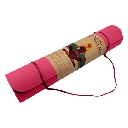 Powertrain Dual Layer 6mm Yoga Mat | Pink | Non-slip Surface And Carry Strap For Ultimate Comfort And Portability 5
