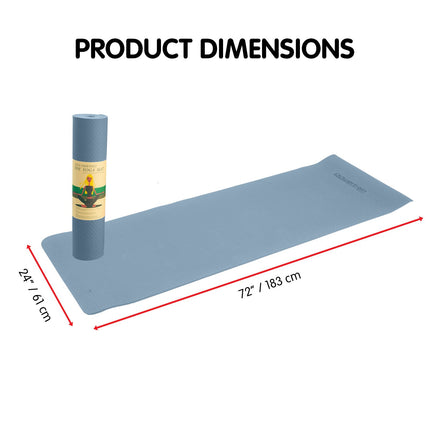 Powertrain Dual Layer 6mm Yoga Mat | Sky Blue | Non-slip Surface And Carry Strap For Ultimate Comfort And Portability 3