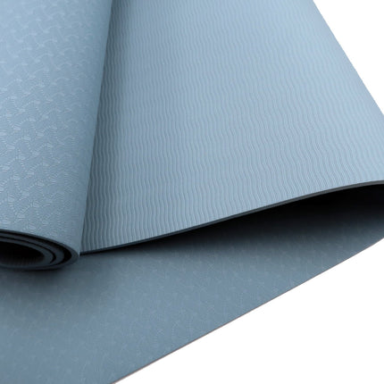 Powertrain Dual Layer 6mm Yoga Mat | Sky Blue | Non-slip Surface And Carry Strap For Ultimate Comfort And Portability 4