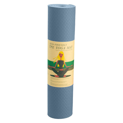 Powertrain Dual Layer 6mm Yoga Mat | Sky Blue | Non-slip Surface And Carry Strap For Ultimate Comfort And Portability 6