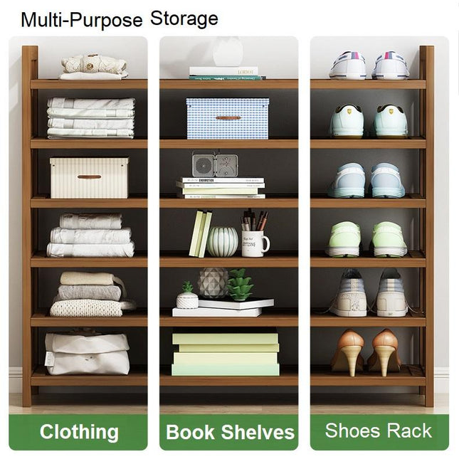 8 Tier Tower Bamboo Wooden Shoe Rack Corner Shelf Stand Storage Organizer 2