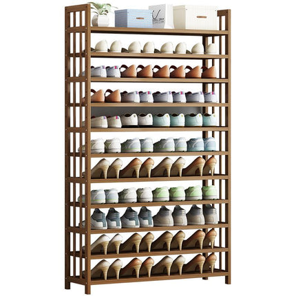 8 Tier Tower Bamboo Wooden Shoe Rack Corner Shelf Stand Storage Organizer 3