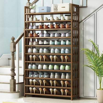 8 Tier Tower Bamboo Wooden Shoe Rack Corner Shelf Stand Storage Organizer 4