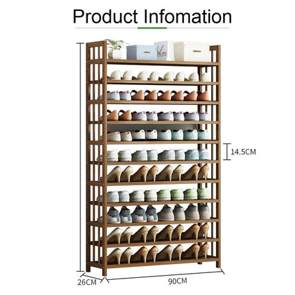10 Tier Tower Bamboo Wooden Shoe Rack Corner Shelf Stand Storage Organizer 6