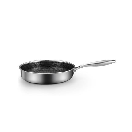 Stainless Steel Frying Pan Non-Stick Cooking Frypan Cookware 28cm Honeycomb Single Sided 11