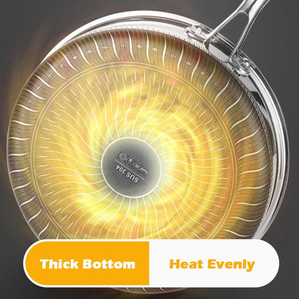 Stainless Steel Frying Pan Non-Stick Cooking Frypan Cookware 32cm Honeycomb Double Sided 4