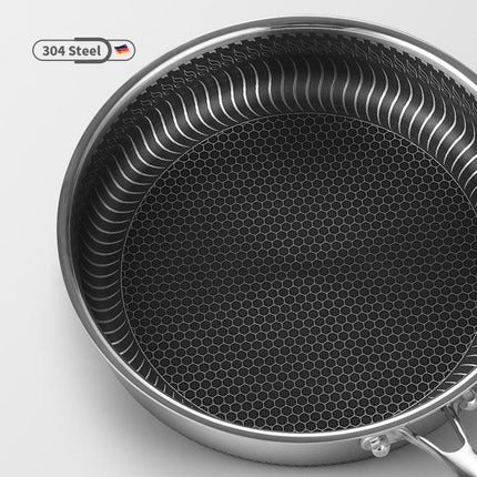 Stainless Steel Frying Pan Non-Stick Cooking Frypan Cookware 32cm Honeycomb Double Sided 6