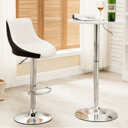Bar Stools Kitchen Bar Stool Leather Barstools Swivel Gas Lift Counter Chairs x2 BS8403 White 2