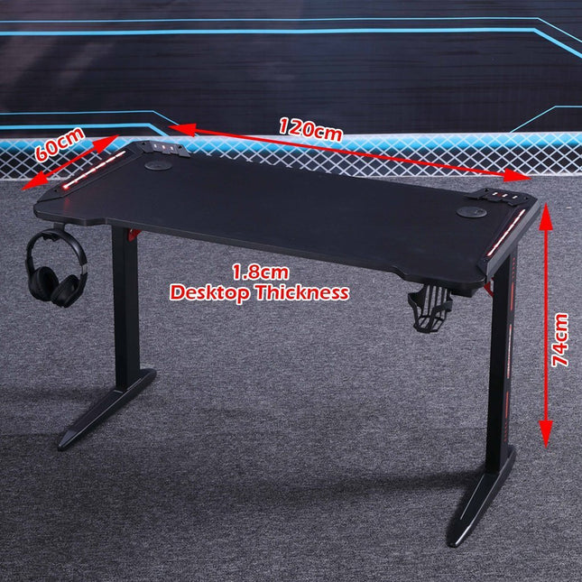 140cm RGB Gaming Desk Desktop PC Computer Desks Desktop Racing Table Office Laptop Home AU 2