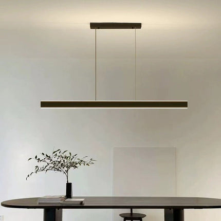 Modern Minimalist Trapezoid Pendant Light Adjustable LED Bar Light Black 7