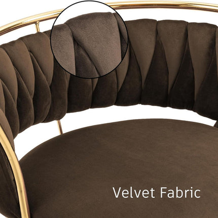 SERENITà Golden Swivel Upholstered Velvet Adjustable Height Counter Stool with Metal Frame Coffee (Set of 2) 4