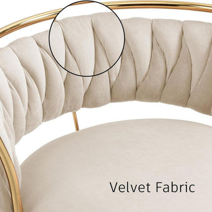 SERENITà Golden Swivel Upholstered Velvet Adjustable Height Counter Stool with Metal Frame Ivory (Set of 2) 7