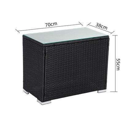 Black Wicker End Table 4