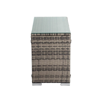 Grey Wicker End Table 2