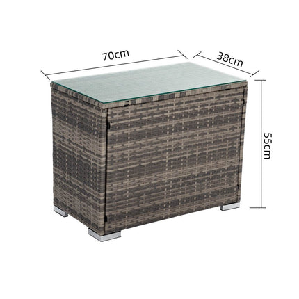 Grey Wicker End Table 4