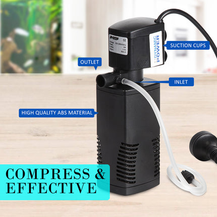 Aquarium Submersible Filter Pond Pump 600L/H 8W 1m 4