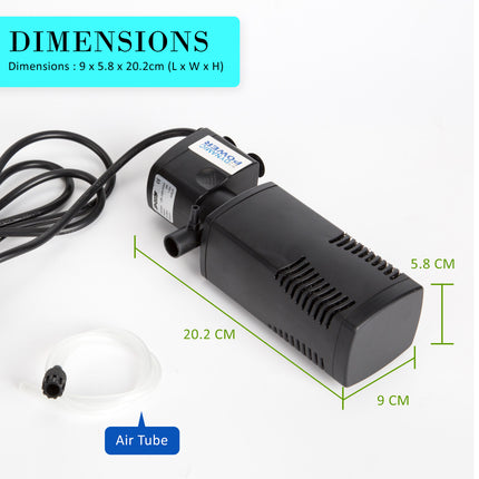 Aquarium Submersible Filter Pond Pump 600L/H 8W 1m 11