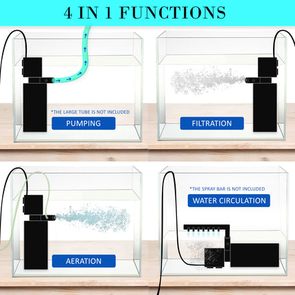 Aquarium Submersible Filter Pond Pump 1200L/H 22W 1.6m 3