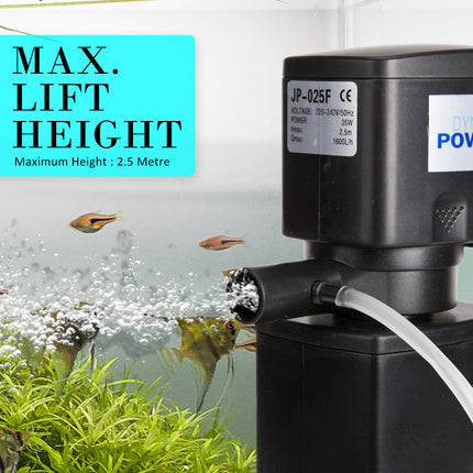 Aquarium Submersible Filter Pond Pump 1600L/H 35W 2.5m 6
