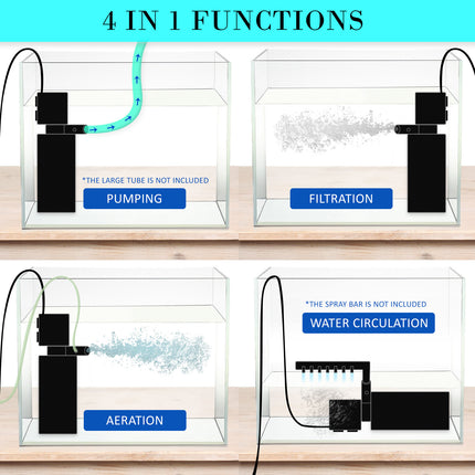Aquarium Submersible Filter Pond Pump 1600L/H 35W 2.5m 7