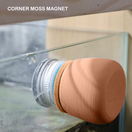 Fish Tank Corner Moss Magnet Scraper Glass Algae Cleaner Magnetic Scrubber BROWN 5