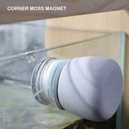 Fish Tank Corner Moss Magnet Scraper Glass Algae Cleaner Magnetic Scrubber GREY 5