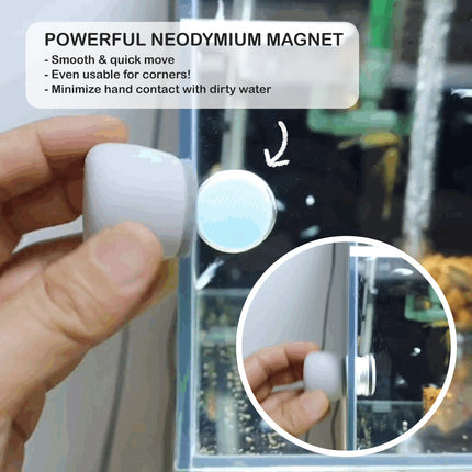 Fish Tank Corner Moss Magnet Scraper Glass Algae Cleaner Magnetic Scrubber GREY 6