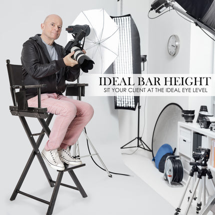 2X Director Movie Folding Tall Chair 76cm DARK HUMOR 3