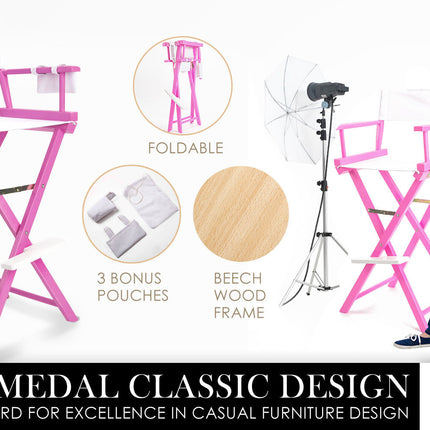 Director Movie Folding Tall Chair 76cm PINK HUMOR 2