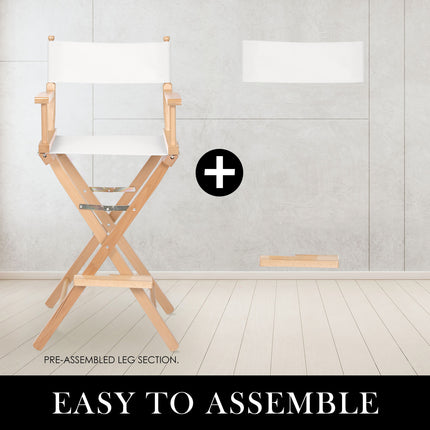 2X Director Movie Folding Tall Chair 76cm Beech WOOD HUMOR 9