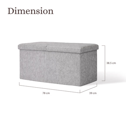 Foldable Storage Ottoman - Flip Lid Side Table Toy Blanket Organiser Seat KIRA GREY 11