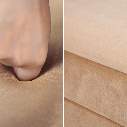 La Bella Coffee Table Storage Ottoman - Velvet Blanket Box Bench DEMI - CAMEL BEIGE 7
