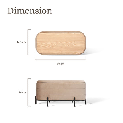 La Bella Coffee Table Storage Ottoman - Velvet Blanket Box Bench DEMI - CAMEL BEIGE 10