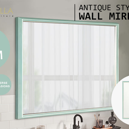 Wall Mirror Rectangular Frame Bathroom 70x90cm Turquoise 2