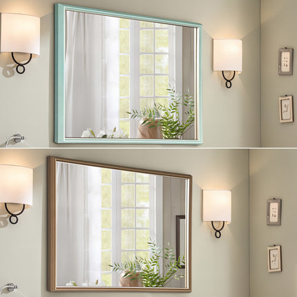 Wall Mirror Rectangular Frame Bathroom 70x90cm Turquoise 7