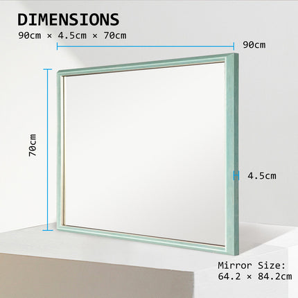 Wall Mirror Rectangular Frame Bathroom 70x90cm Turquoise 12