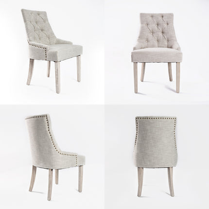 4X French Provincial Dining Chair Oak Leg AMOUR CREAM 4