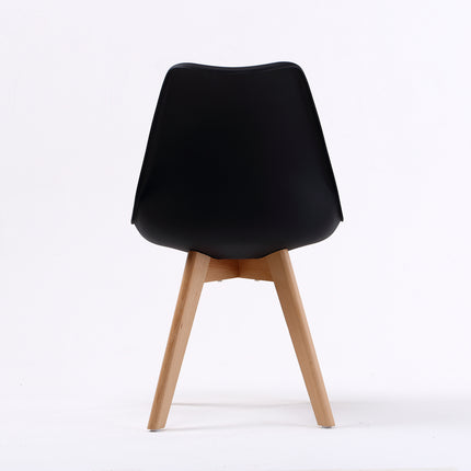 2X Retro Dining Cafe Chair Padded Seat BLACK 9