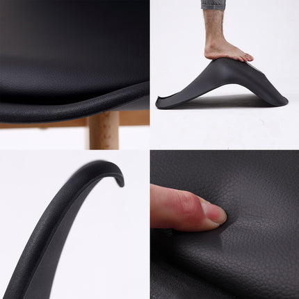 4X Retro Dining Cafe Chair Padded Seat BLACK 4