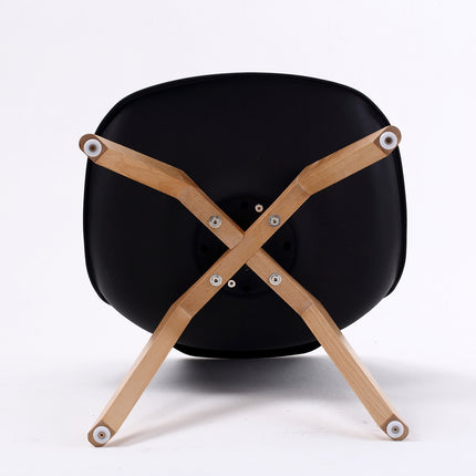 4X Retro Dining Cafe Chair Padded Seat BLACK 6