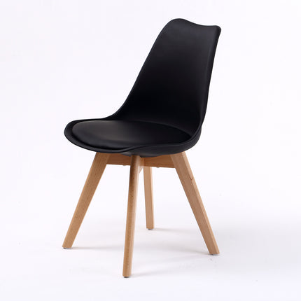 4X Retro Dining Cafe Chair Padded Seat BLACK 8