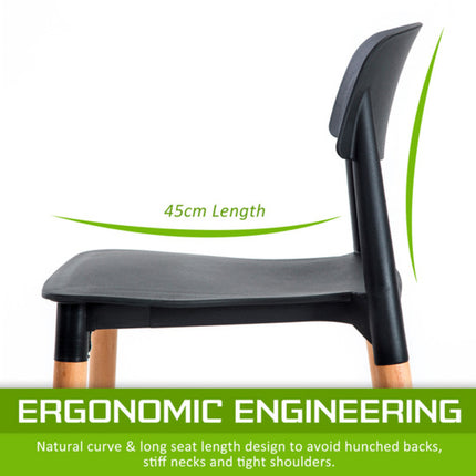 4X Retro Belloch Stackable Dining Cafe Chair BLACK 4