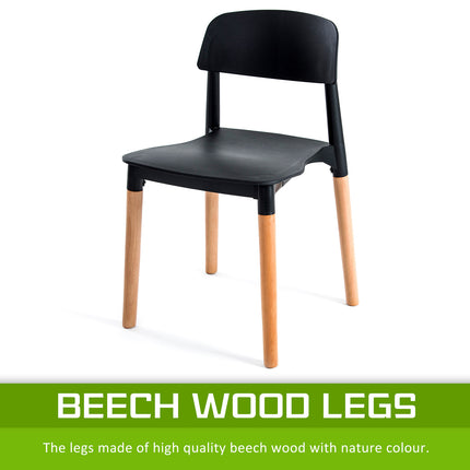 4X Retro Belloch Stackable Dining Cafe Chair BLACK 8