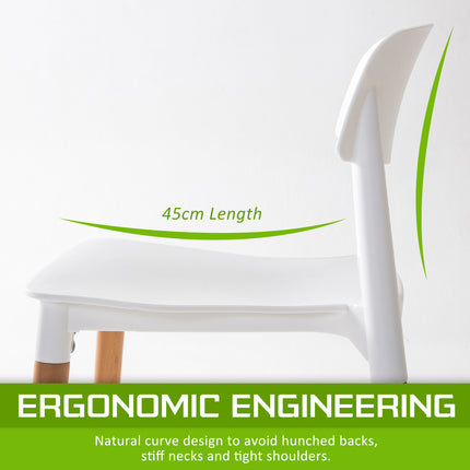 2X Retro Belloch Stackable Dining Cafe Chair WHITE 4