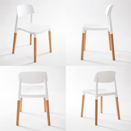 4X Retro Belloch Stackable Dining Cafe Chair WHITE 2