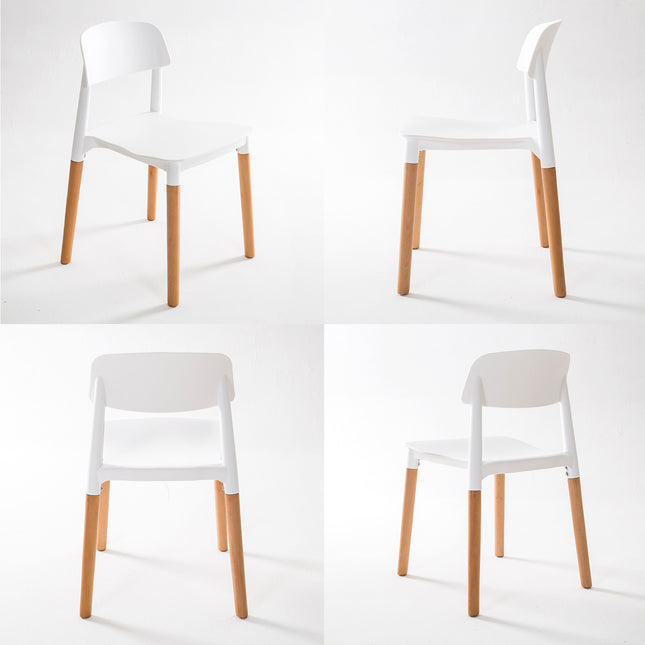 4X Retro Belloch Stackable Dining Cafe Chair WHITE 2